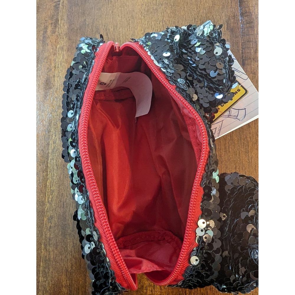 Disney Parks Minnie Mouse Bow Reversible Sequin Pencil Case Bag - NEW - Picture 5 of 6